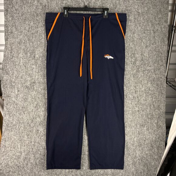 Denver Broncos Pants Mens‎ Medium Blue Pajamas Basic Sleep Casual Bottoms Lounge - Picture 1 of 12